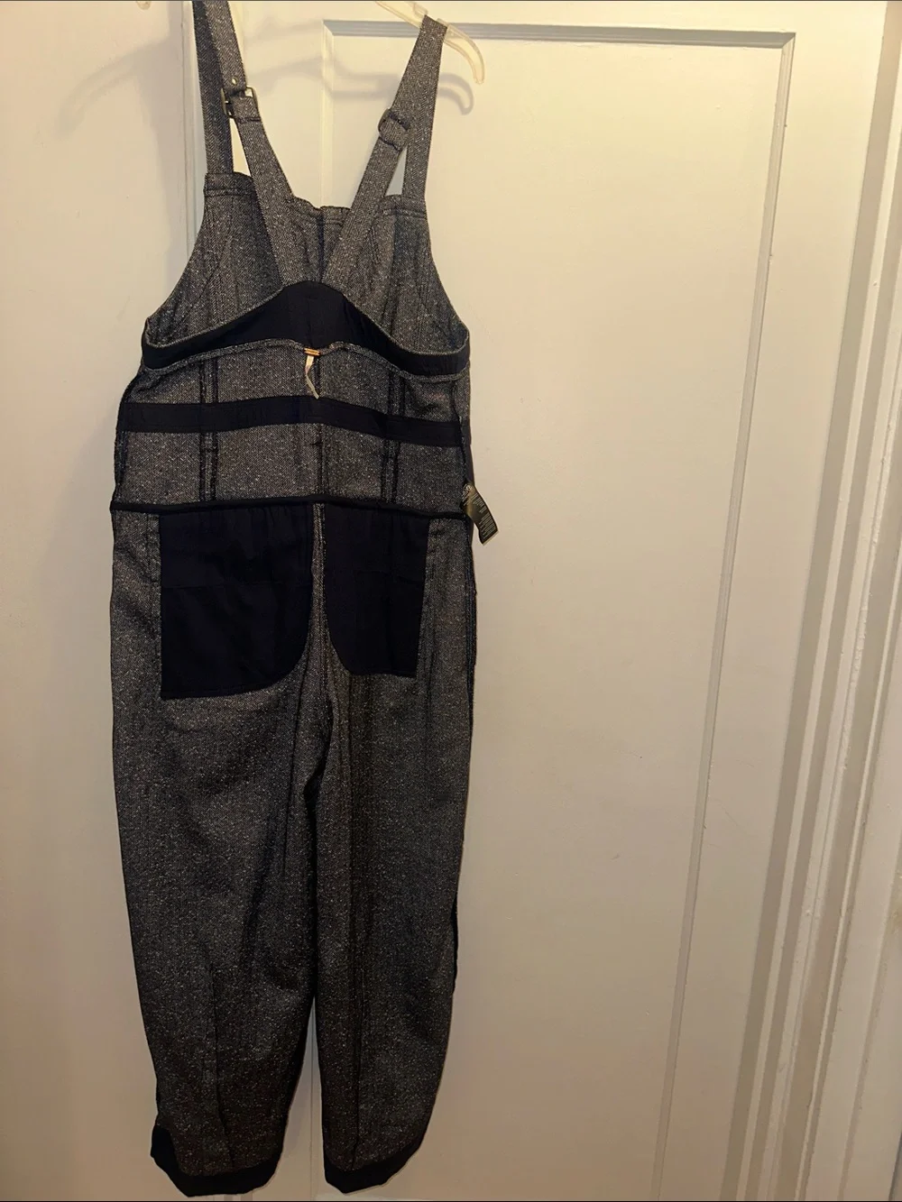Free People Charcoal Speckled Wide-Leg Jumpsuit - Preloved